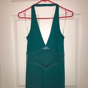 NWOT Crocheted halter top maxi dress, M